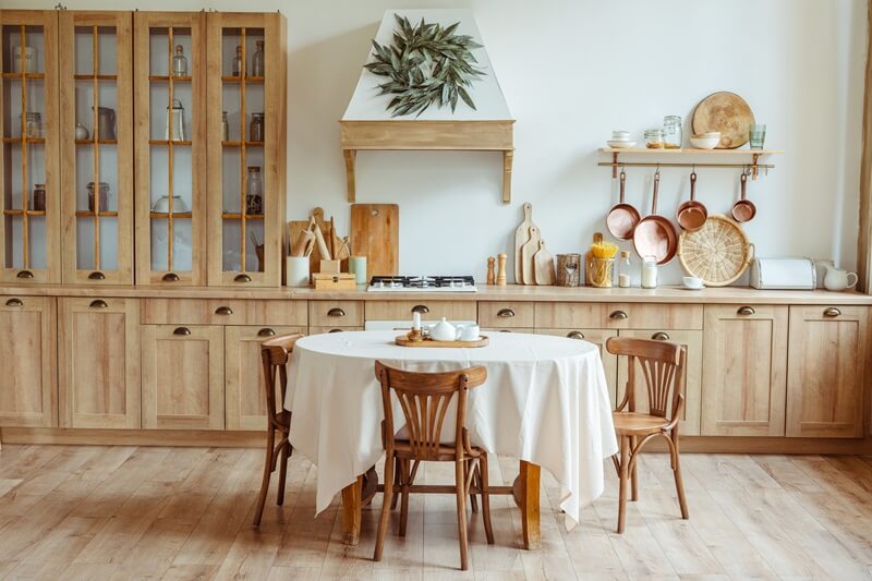 A rustic farmhouse kitchen