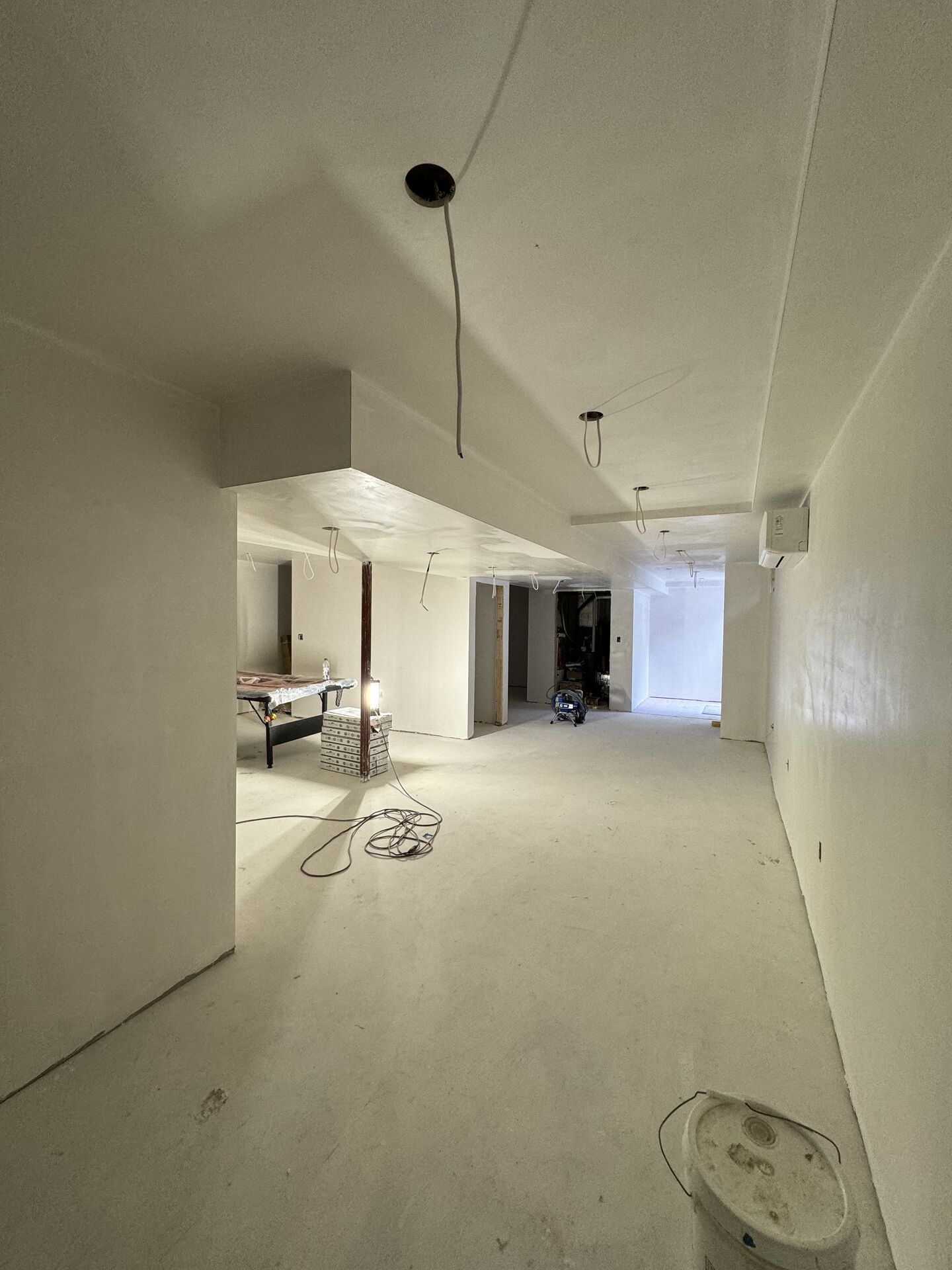 Basement remodeling project in progress