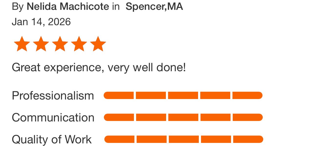 5 Star Review left by customer for a great experience having their finished basement and full bathroom completed by Millhawlk Design & Construction
